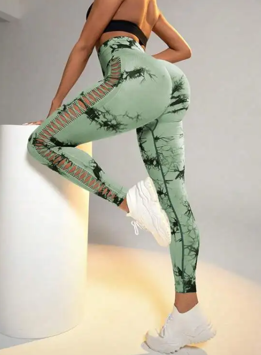 Peek-a-boo Leggings - Malachite Green