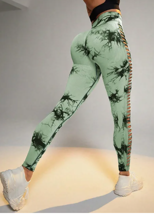 Peek-a-boo Leggings - Malachite Green
