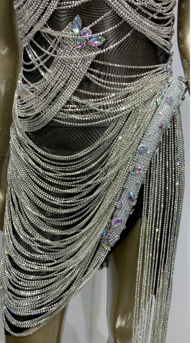 Aphrodite Dress - Chateau Silver Black