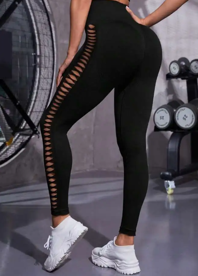 Peek-a-boo Leggings - Stellar Black