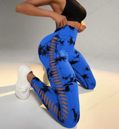 Peek-a-boo Leggings - Sapphire Blue