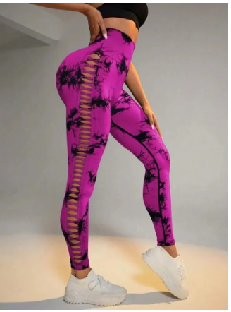 Peek-a-boo Leggings - Rhodonite Fuschia