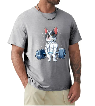 French Bulldog Weightlifting - Light Grey