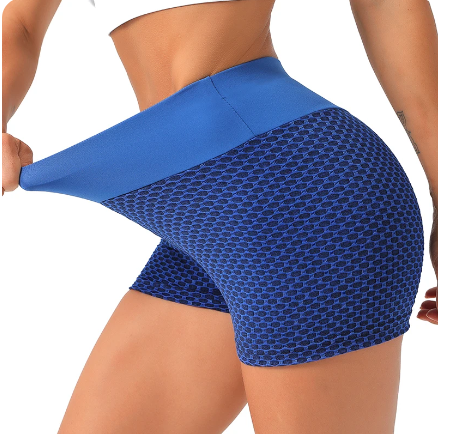 Squat, Smile, Slay Shorts - Aventurine Blue