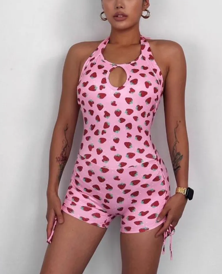 Blushin and Crushin Berry Romper