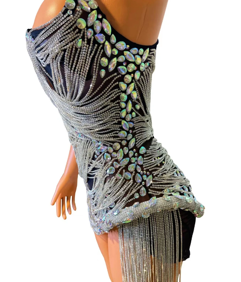 Aphrodite Dress - Chateau Silver Black