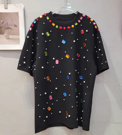 Sparkle Queen Top - Obsedian Black