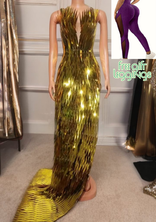 Aquarius Dress - Versailles Gold
