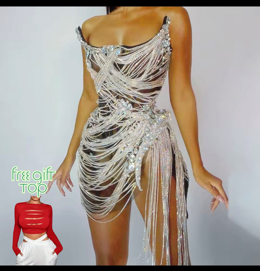 Aphrodite Dress - Chateau Silver Black