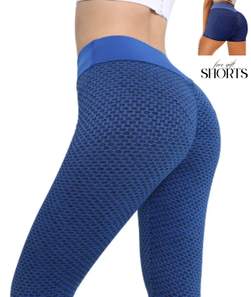 Squat, Smile, Slay Leggings - Aventurine Blue