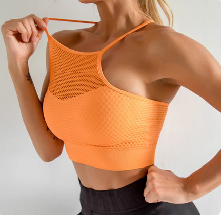 Keeping It Surreal Sports Bra - Tangerine Orange