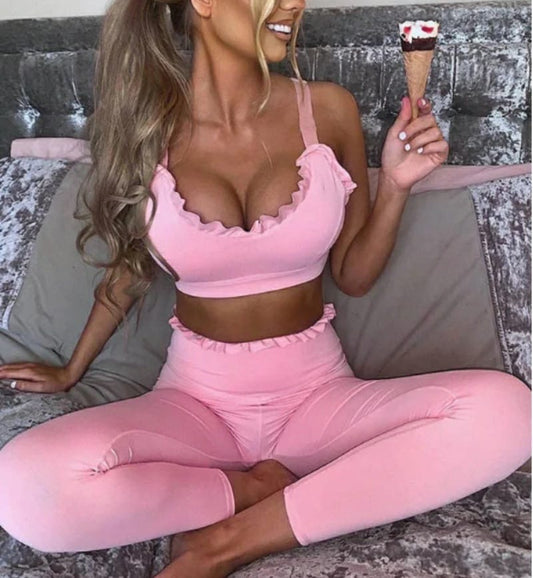 Sandra Dee Ruffle Set - Pink Petals