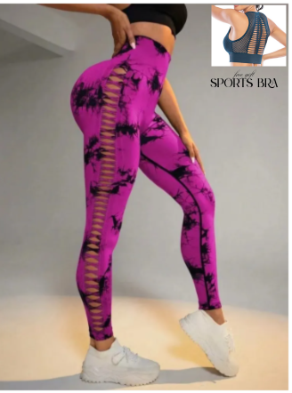 Peek-a-boo Leggings - Rhodonite Fuschia