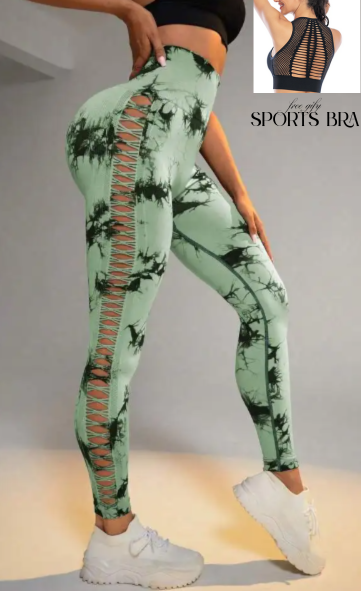 Peek-a-boo Leggings - Malachite Green