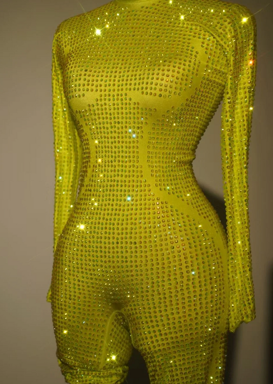 Bet On Yourself Jumpsuit - Yellow Citrine